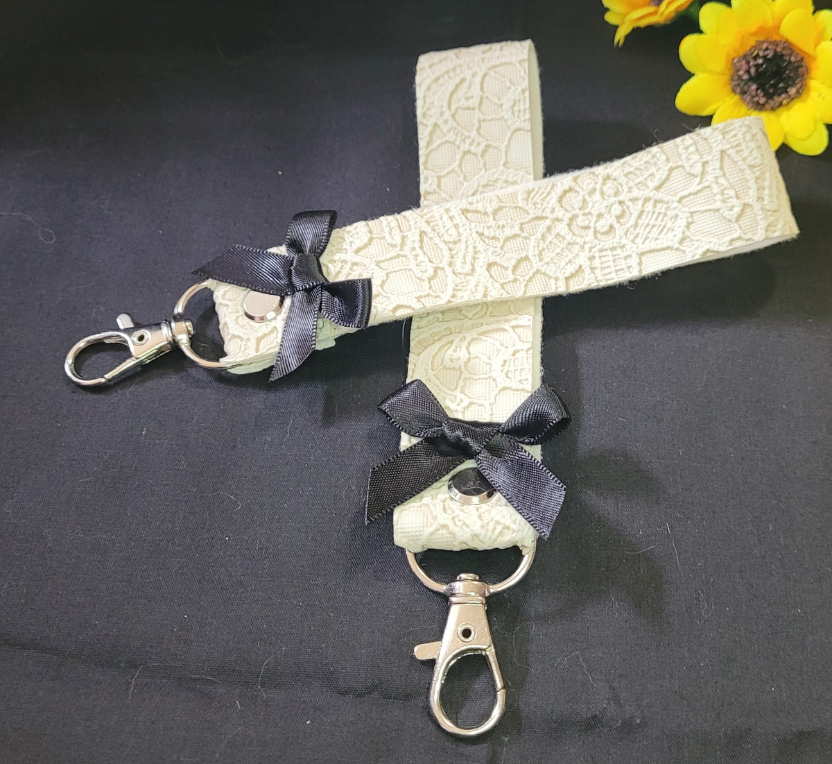 Edelweiss and Lace wrist lanyard