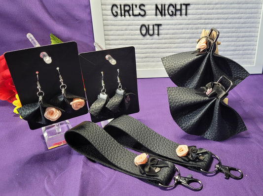 "Little Black Dress" earring/keychain set