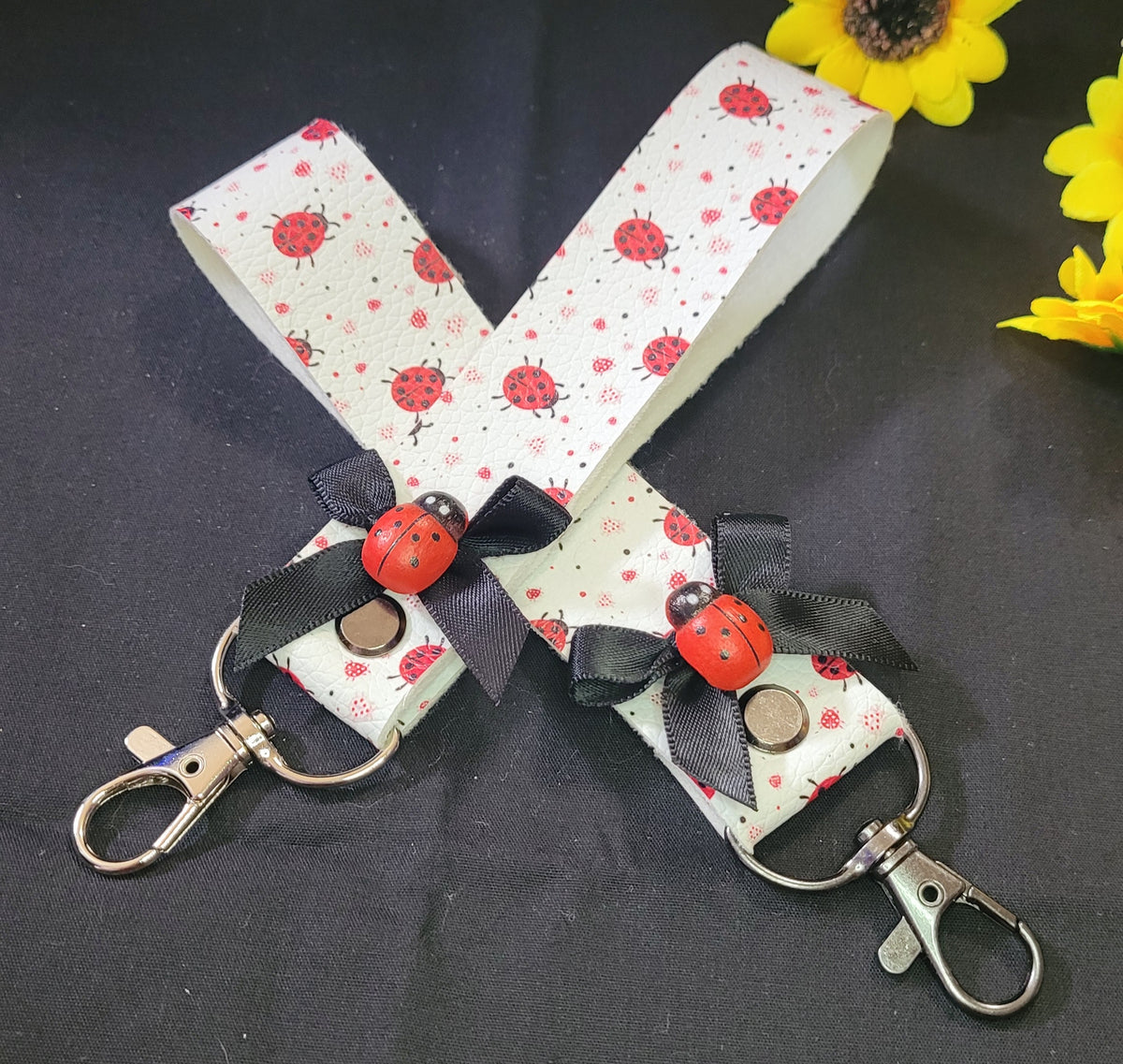 Ladybug design 1 wrist lanyard