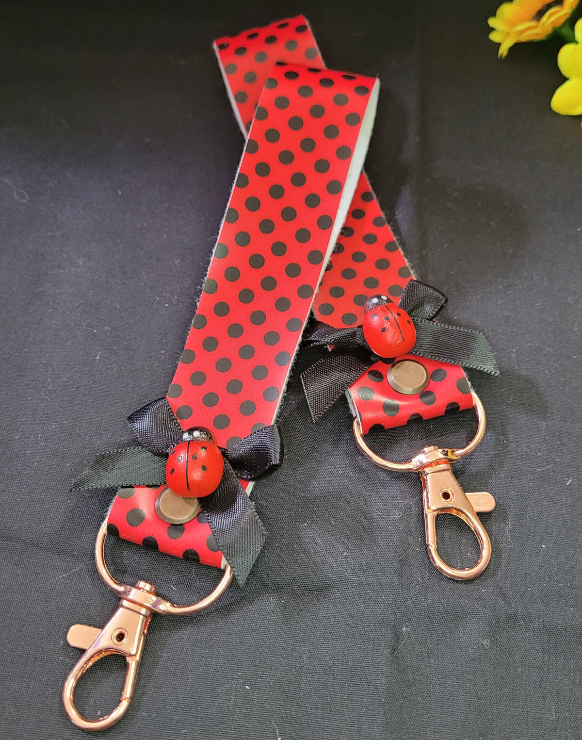 Ladybug design 2 wrist lanyard