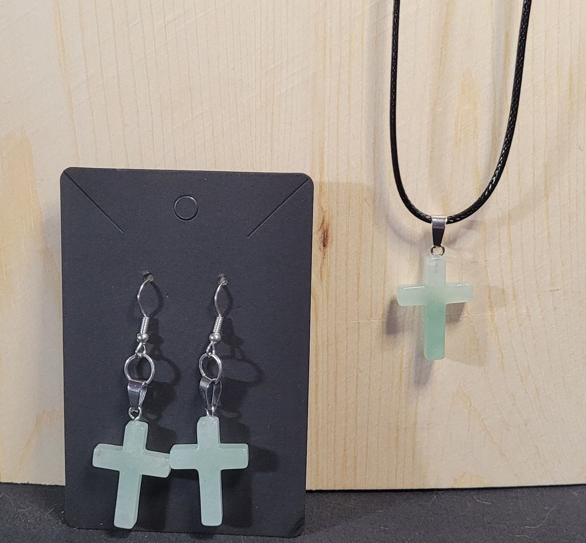 "He's not here,  for He is Risen" earring/necklace set