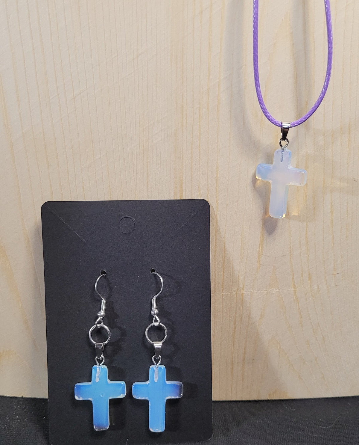 "He's not here,  for He is Risen" earring/necklace set