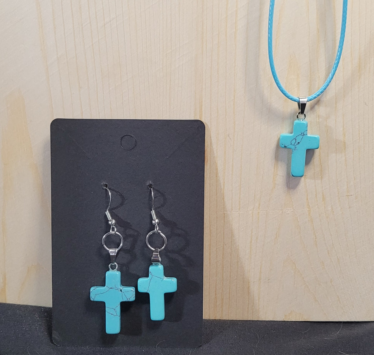 "He's not here,  for He is Risen" earring/necklace set