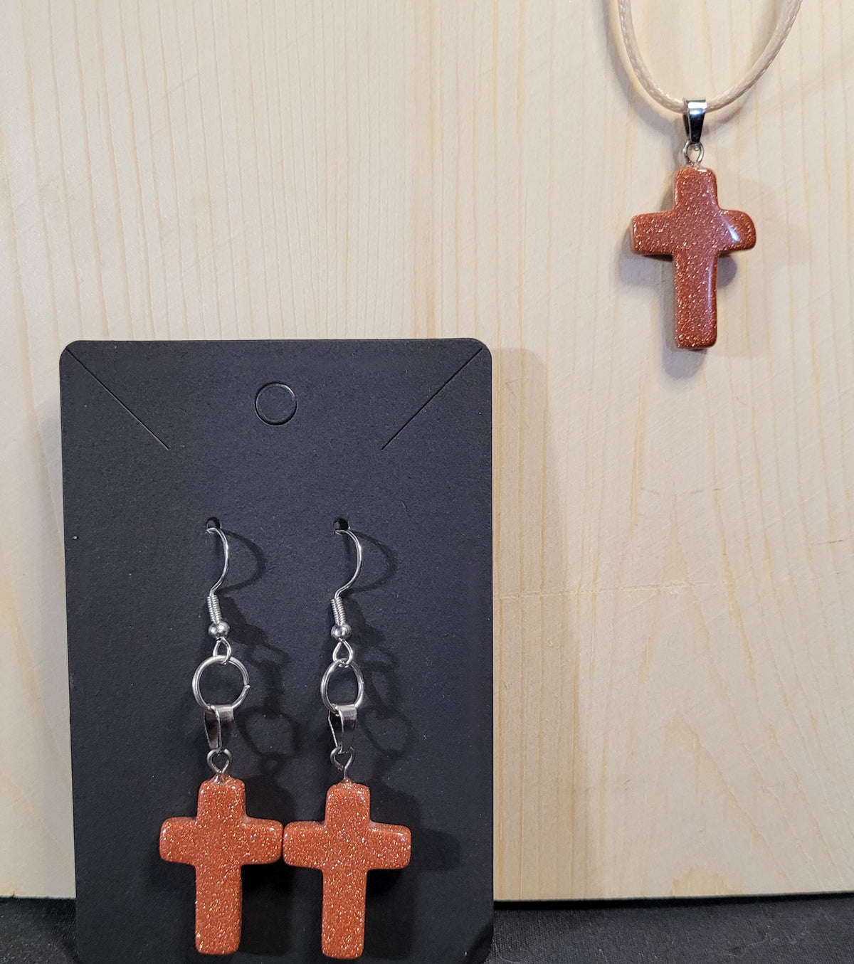 "He's not here,  for He is Risen" earring/necklace set