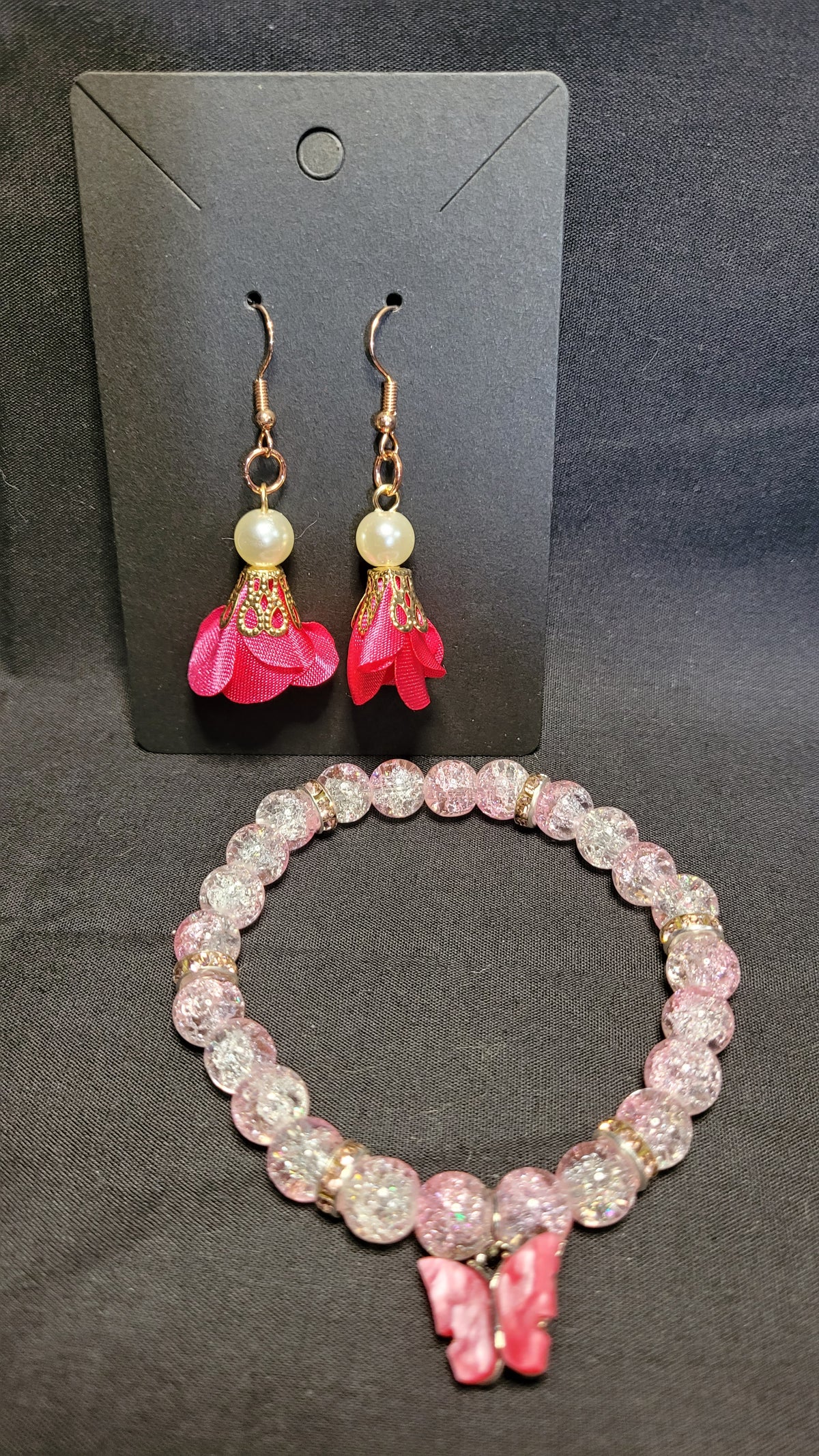 "Petals & Butterflies" earrings/bracelet sets