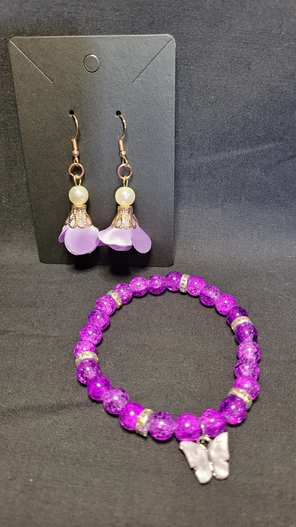 "Petals & Butterflies" earrings/bracelet sets