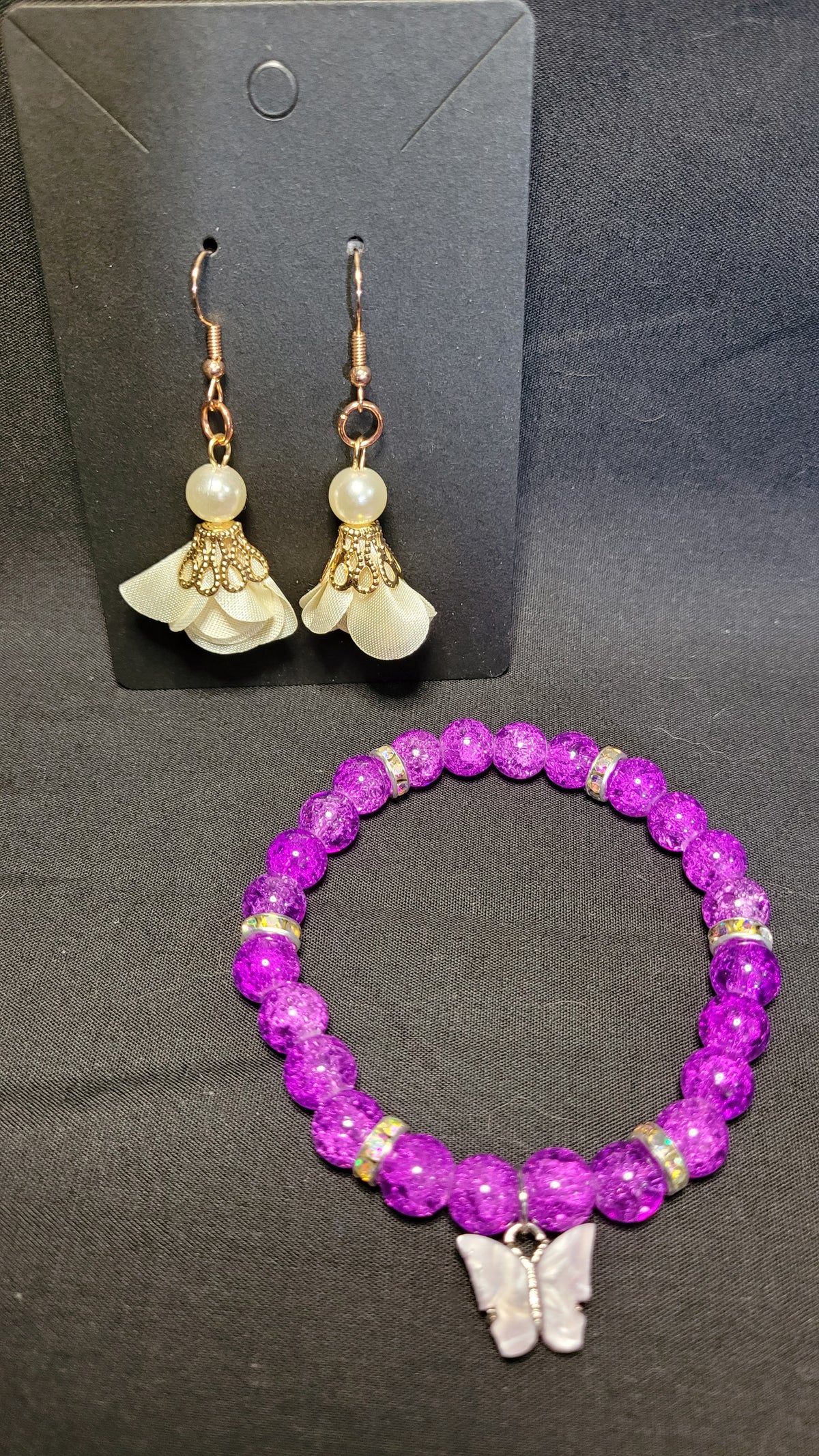 "Petals & Butterflies" earrings/bracelet sets