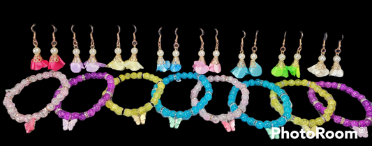 "Petals & Butterflies" earrings/bracelet sets